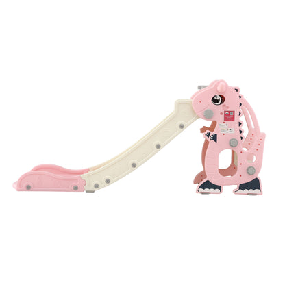 Keezi Kids Slide Set Basketball Hoop Outdoor Playground Toy Dragon 125cm Slide Pink - Factory Direct Shop