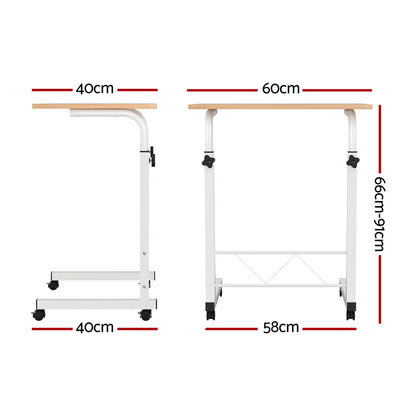 Mobile Twin Laptop Desk - Light Wood