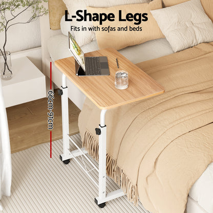 Mobile Twin Laptop Desk - Light Wood