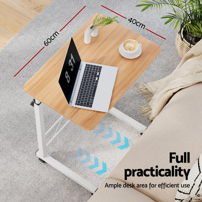 Mobile Twin Laptop Desk - Light Wood