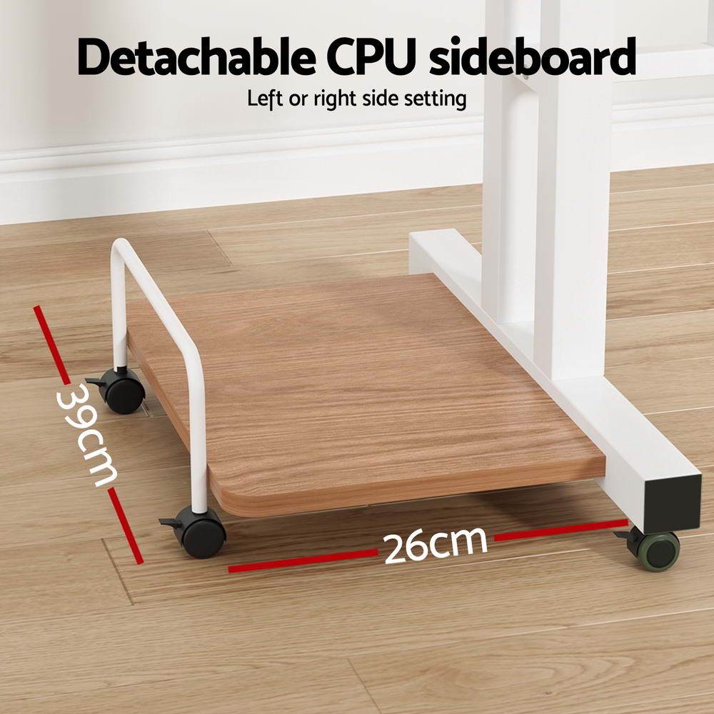 Mobile Twin Laptop Desk - Light Wood