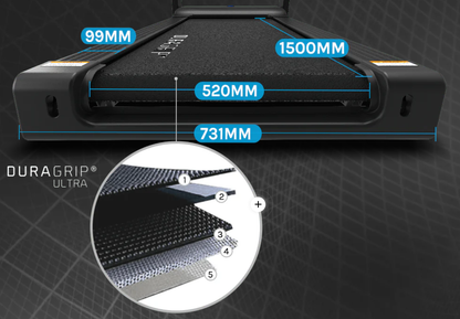 Black rectangular object with measurements and Duragrip Ultra text on a dark background