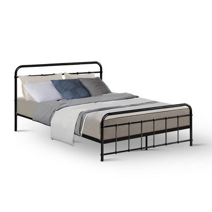 Artiss Bed Frame Metal Bed Frame LEO - Double (Black)