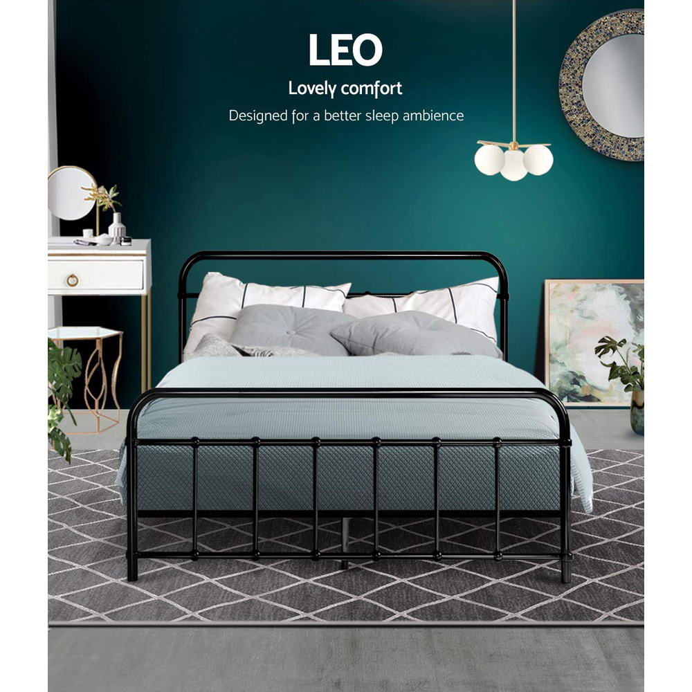 Artiss Bed Frame Metal Bed Frame LEO - Double (Black)