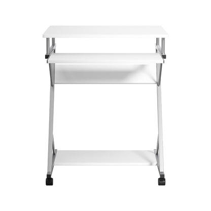 Artiss Metal Pull Out Table Desk - White