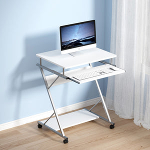 Artiss Metal Pull Out Table Desk - White