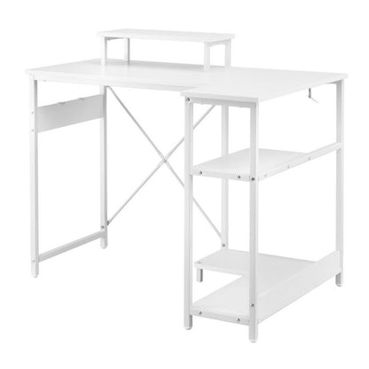Artiss Computer Desk L-Shape Home Office Study Table Open Shelves White 100CM