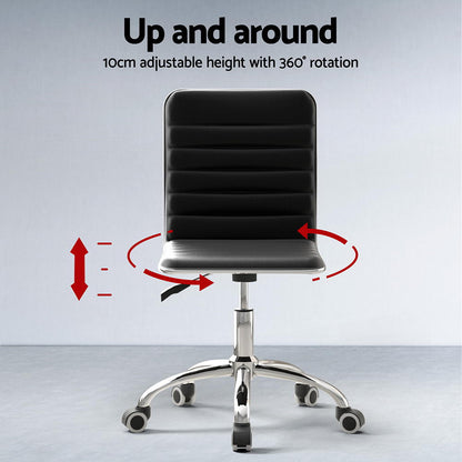 Artiss Computer Desk Office Chair PU Leather Set Foldable Home Study Table Black