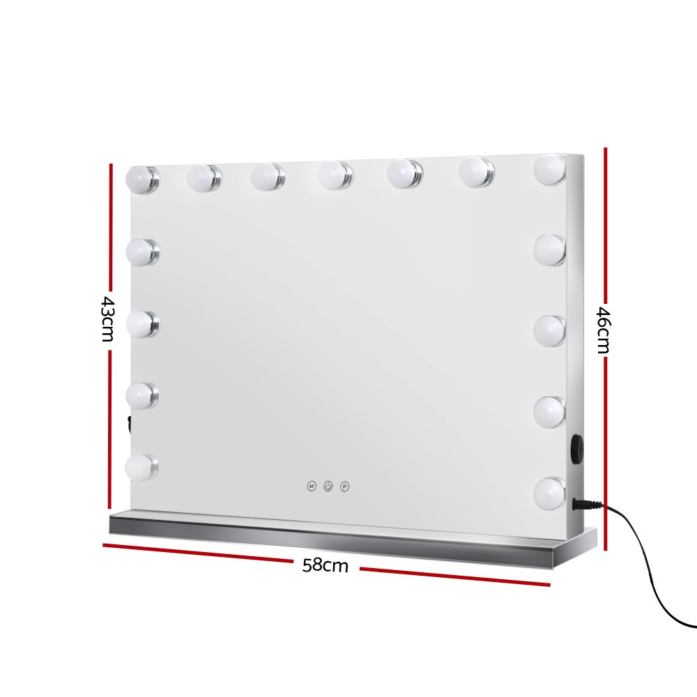 Makeup Mirror With 15 LED Lights | 58cm x 46cm
