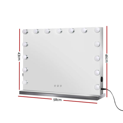 Makeup Mirror With 15 LED Lights | 58cm x 46cm