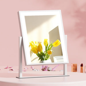 LED Makeup Mirror Hollywood Standing Mirror Tabletop Vanity White  25cm x 30 cm