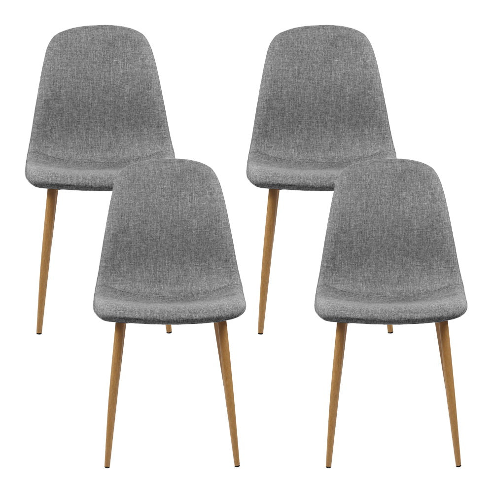 Artiss Dining Chairs Grey Fabric Set of 4 Nova