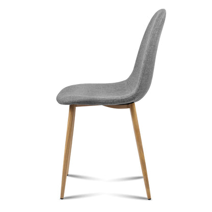 Artiss Dining Chairs Grey Fabric Set of 4 Nova