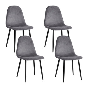 Artiss Dining Chairs Grey Velvet Set of 4 Nova