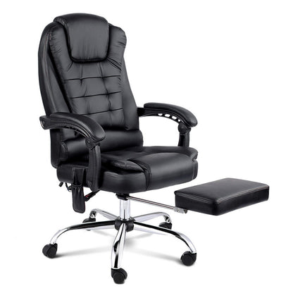 Artiss Gaming Chair 8 Point Massage Heated Reclining - Black