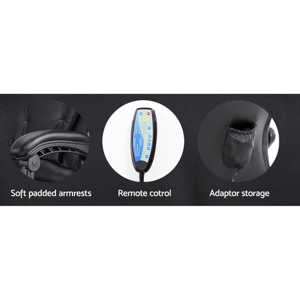 Artiss Gaming Chair 8 Point Massage Heated Reclining - Black