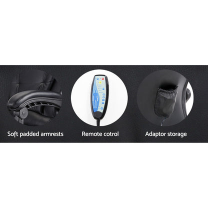 Artiss Gaming Chair 8 Point Massage Heated Reclining - Black