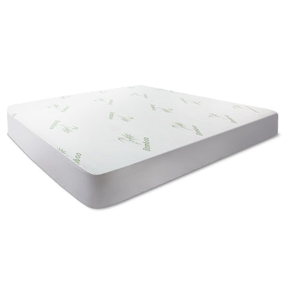 A single-sized bamboo mattress protector laid flat on a white background, displaying the brand name 'Giselle Bedding' across the fabric.