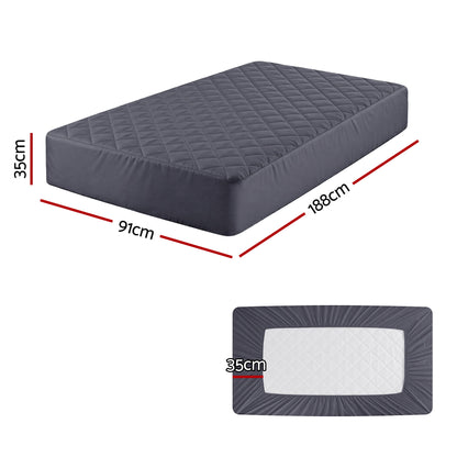 Giselle Water - Resistant Mattress Protector Microfiber 35cm 360° Fit Single - Factory Direct Shop