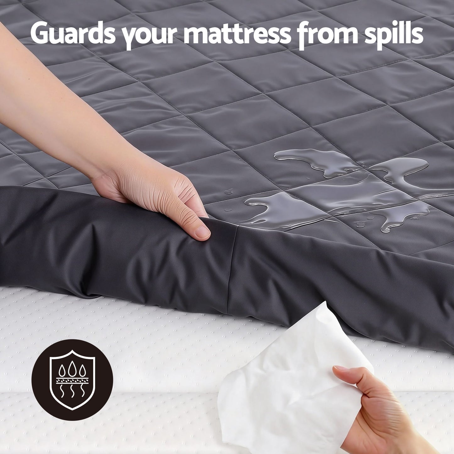 Giselle Water - Resistant Mattress Protector Microfiber 35cm 360° Fit Single - Factory Direct Shop