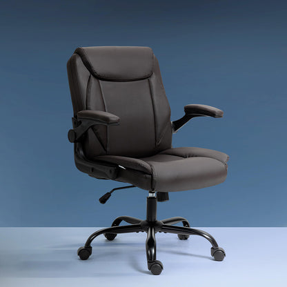 Artiss Executive Office Chair Mid Back Ash Black