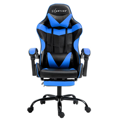 Artiss Gaming Chair Recliner Footrest-Blue