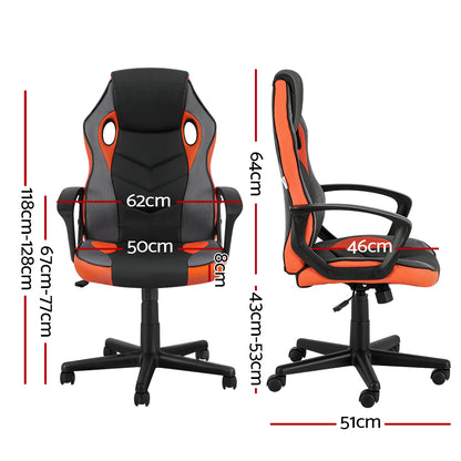 Artiss Gaming Chair Executive Racing High Back - Orange