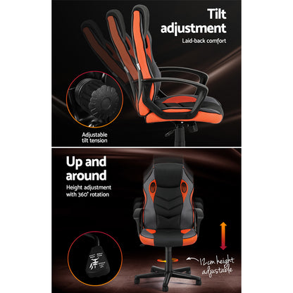Artiss Gaming Chair Executive Racing High Back - Orange