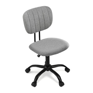 Artiss Armless Office Chair with Wheels, Ergonomic 360° Swivel Home Office Desk Chair, Height Adjustable Computer Task Chair with Fabric Back and Seat for Small Space, Grey