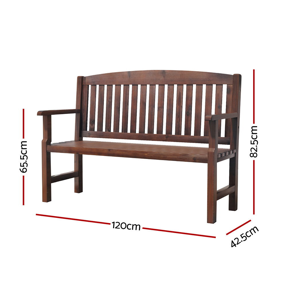 Gardeon Outdoor Garden Bench Seat Wooden Chair Patio Furniture Timber Lounge