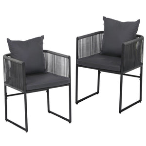 Gardeon 2PC Outdoor Dining Chairs Woven Rope Chair Patio Furniture Garden Steel