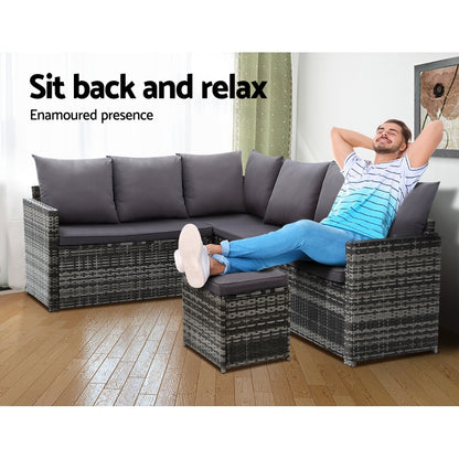 Outdoor Dining Table Set-9 Seater-Grey