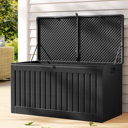 Outdoor Storage Box Container Garden Toy Indoor Tool Chest Sheds 270L Black