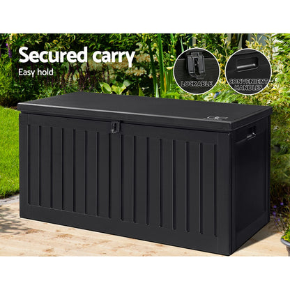 Outdoor Storage Box Container Garden Toy Indoor Tool Chest Sheds 270L Black