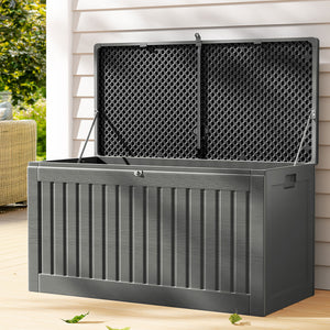 Outdoor Storage Box Container Garden Toy Indoor Tool Chest Sheds 270L Dark Grey