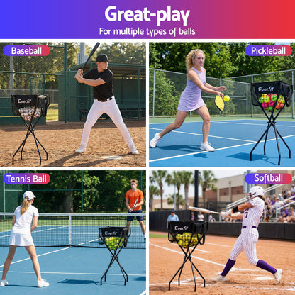 Everfit Portable Ball Cart Foldable Pickleball Tennis Baseball Softball - Factory Direct Shop