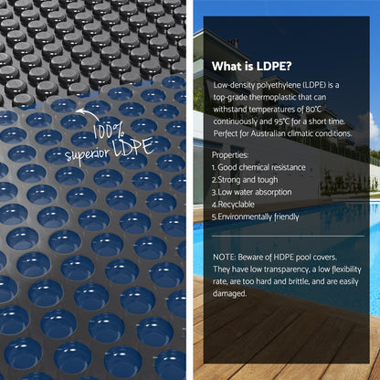 Aqua Buddy Pool Cover 600 Micron 10x4m w/ Roller 5.55m Black Solar Blanket