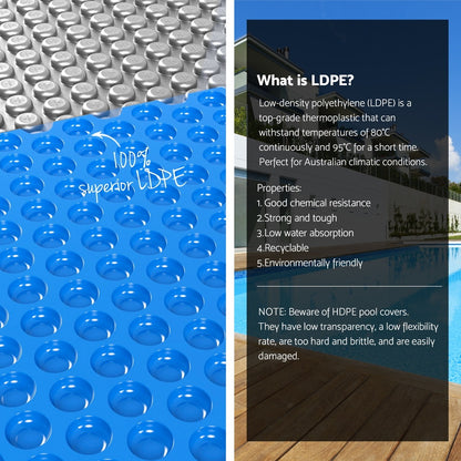 Aqua Buddy Pool Cover 600 Micron Solar Heat Blanket LDPE 10.5x4.2m w/ 5.55m Roller
