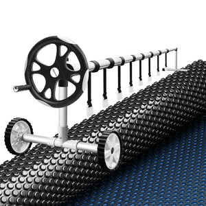 Aqua Buddy Pool Cover 600 Micron 11x4.8m w/ Roller 5.55m Swimming Pools Black Solar Blanket