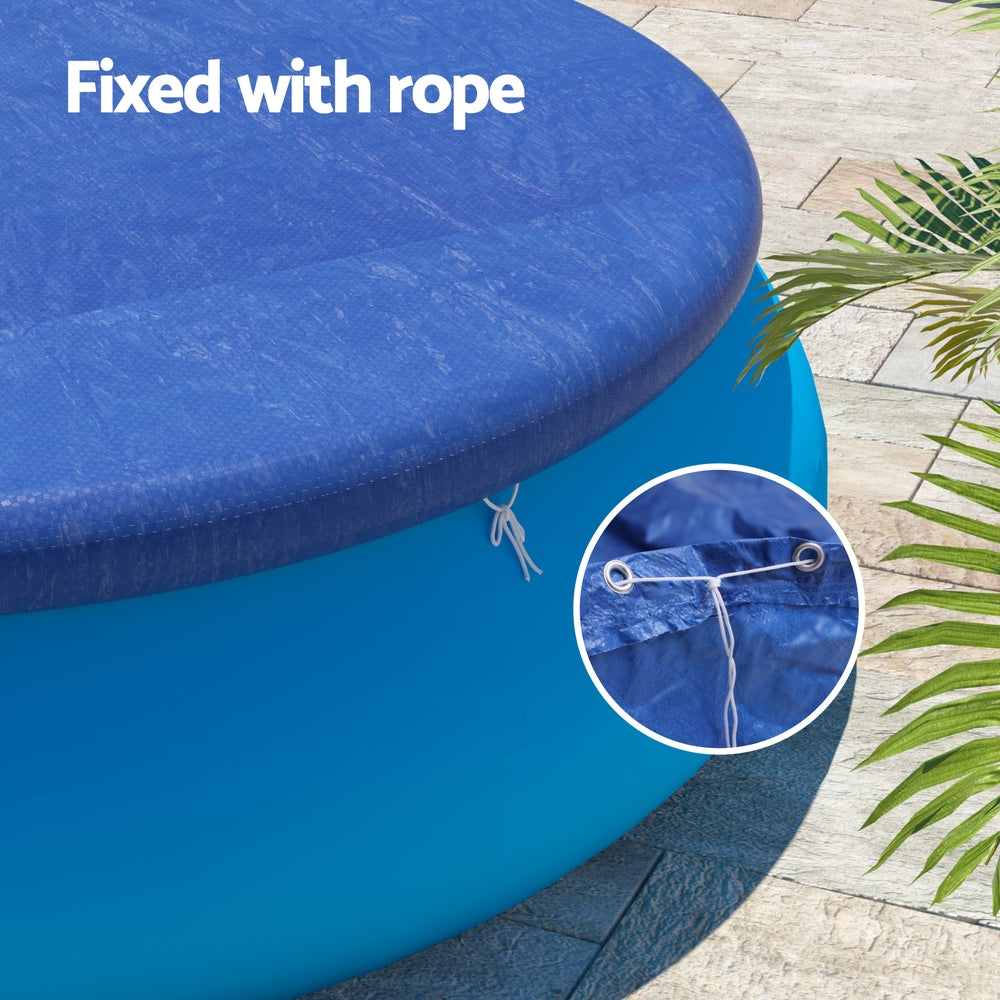 Aqua Buddy Pool Cover Fit 2.44m Round Above-ground Ring Swimming Pool Blanket Blue