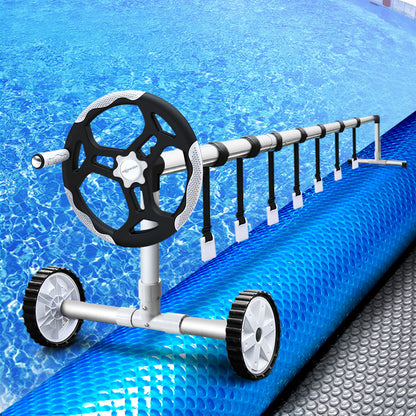 Aqua buddy Solar Swimming Pool Cover Blanket Bubble Roller Adjustable 8 X 4.2M