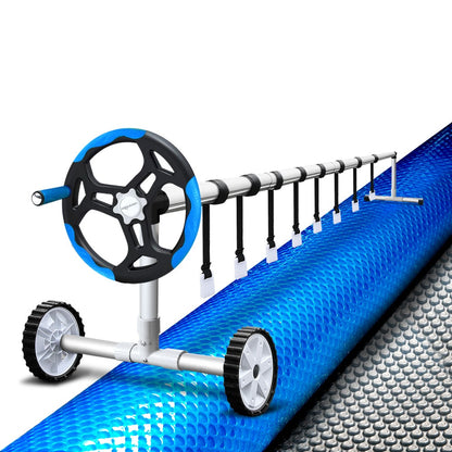 Aqua buddy Solar Pool Cover Roller Swimming Pools Wheel Blanket 500 Micron 8X4.2M