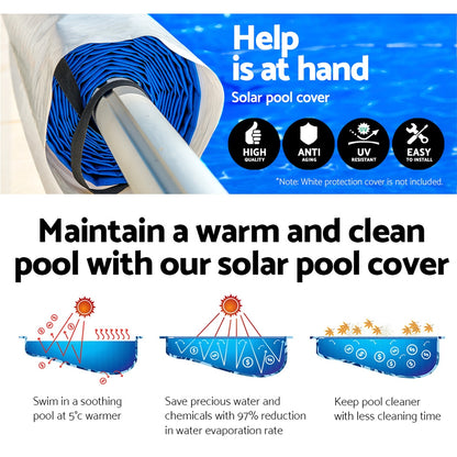 Aqua buddy Pool Cover Roller 500 Micron Solar Blanket Swimming Pools Covers 9x5M