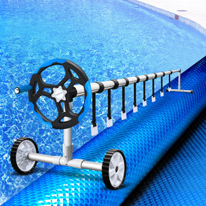 Aqua buddy Swimming Pool Cover Pools Roller Wheel Solar Blanket 500 Micron 9.5X5M