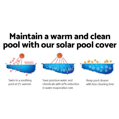 Aqua buddy 9.5M X5M Solar Swimming Pool Cover 400 Micron Outdoor Bubble Blanket