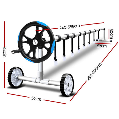 Aqua buddy Swimming Pool Cover Roller Reel Adjustable Solar Thermal Blanket Blue