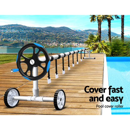 Aqua buddy Swimming Pool Cover Roller Reel Adjustable Solar Thermal Blanket Blue