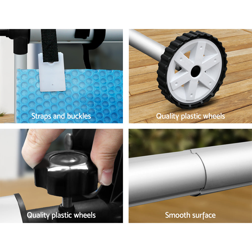 Aqua buddy Swimming Pool Cover Roller Reel Adjustable Solar Thermal Blanket Blue