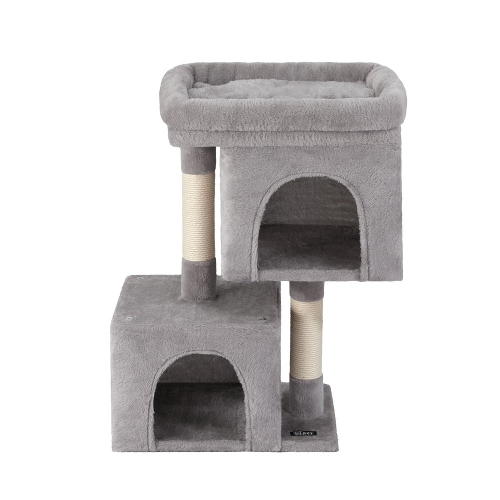 i.Pet Cat Tree 67cm Tower Scratching Post Trees Scratcher Condo House Light Grey - Factory Direct Shop