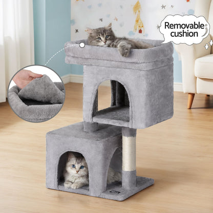 i.Pet Cat Tree 67cm Tower Scratching Post Trees Scratcher Condo House Light Grey - Factory Direct Shop